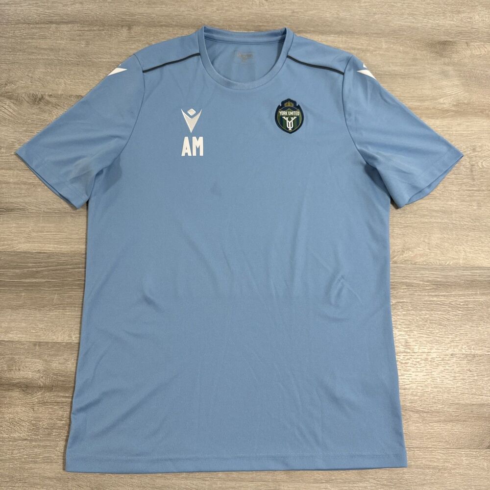 York United FC Soccer Jersey Macron Men’s 2XL Blue CPL Training Football Top